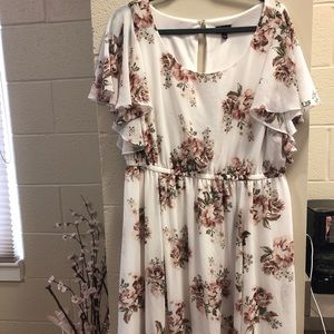 White Floral Torrid Dress - Size 2